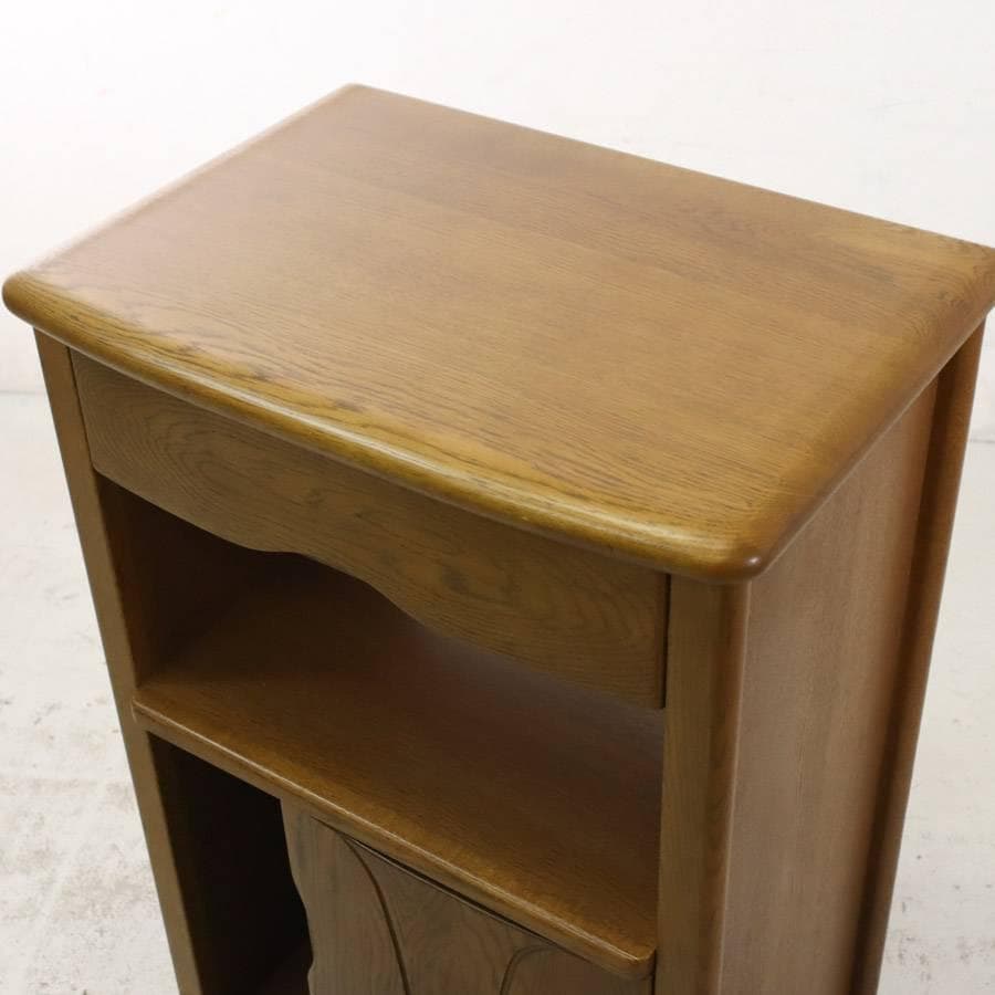 浜本工芸 No.1100 ファックス台A 電話台 コンセント付き ナラ無垢材