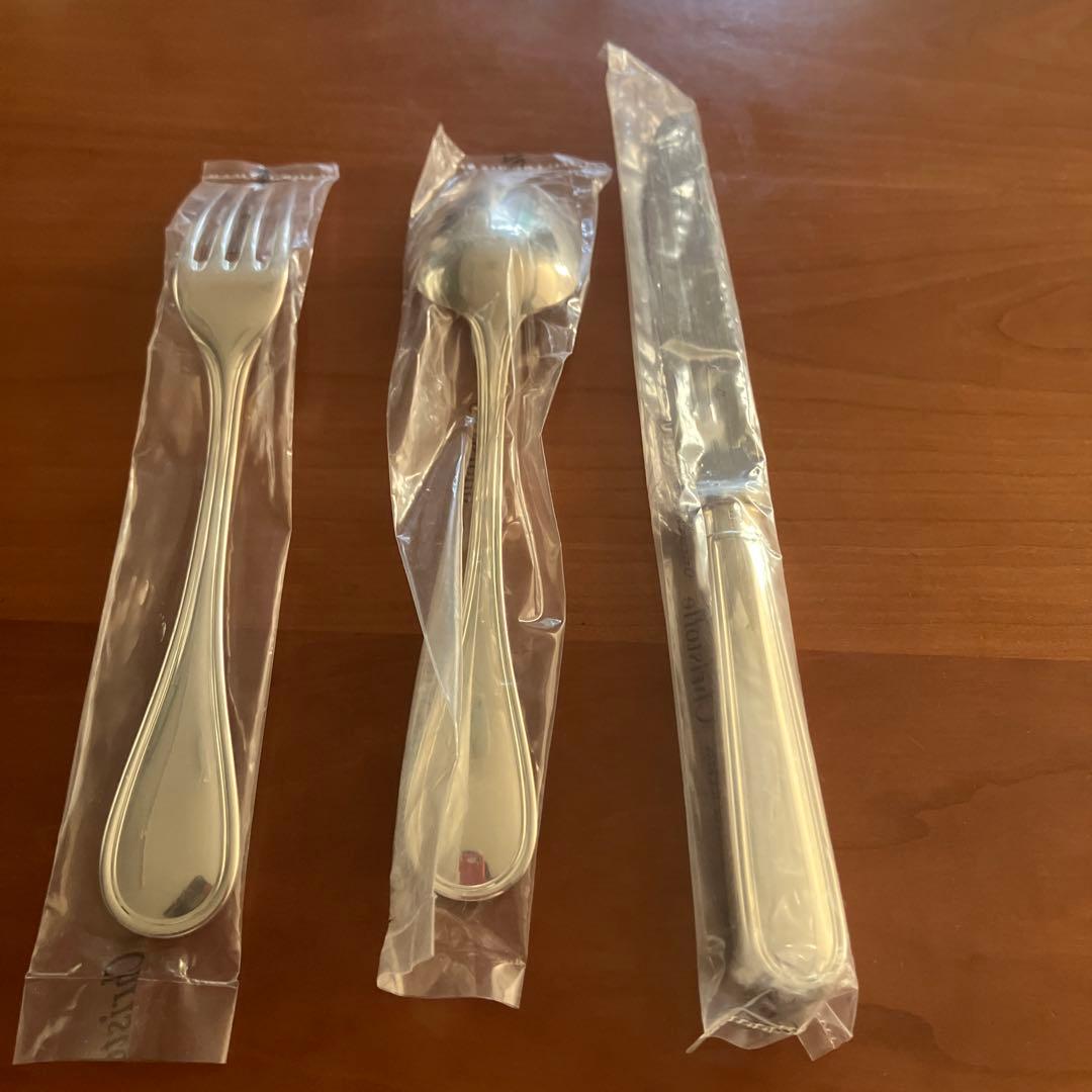 クリストフル　ステンレス製 テーブルフォーク、スプーン、ナイフ各1本