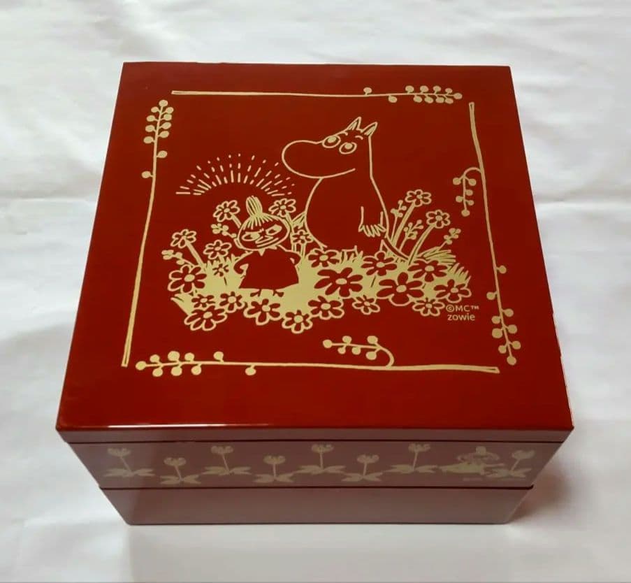 ムーミン 二段重箱 おせち 花見 運動会 遠足 お正月 小物入れレア お