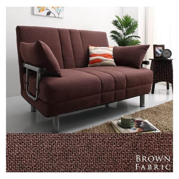 120cm幅◆3WAY ハイバック ソファベッド モダンデザイン セミダブル 黒