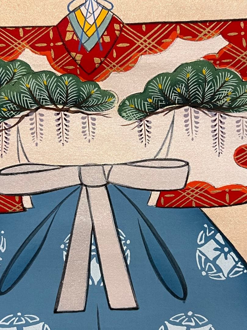 国井道成 掛け軸 掛軸『立雛』 絹本 雛祭り ひな祭り 日本画国井幸雪