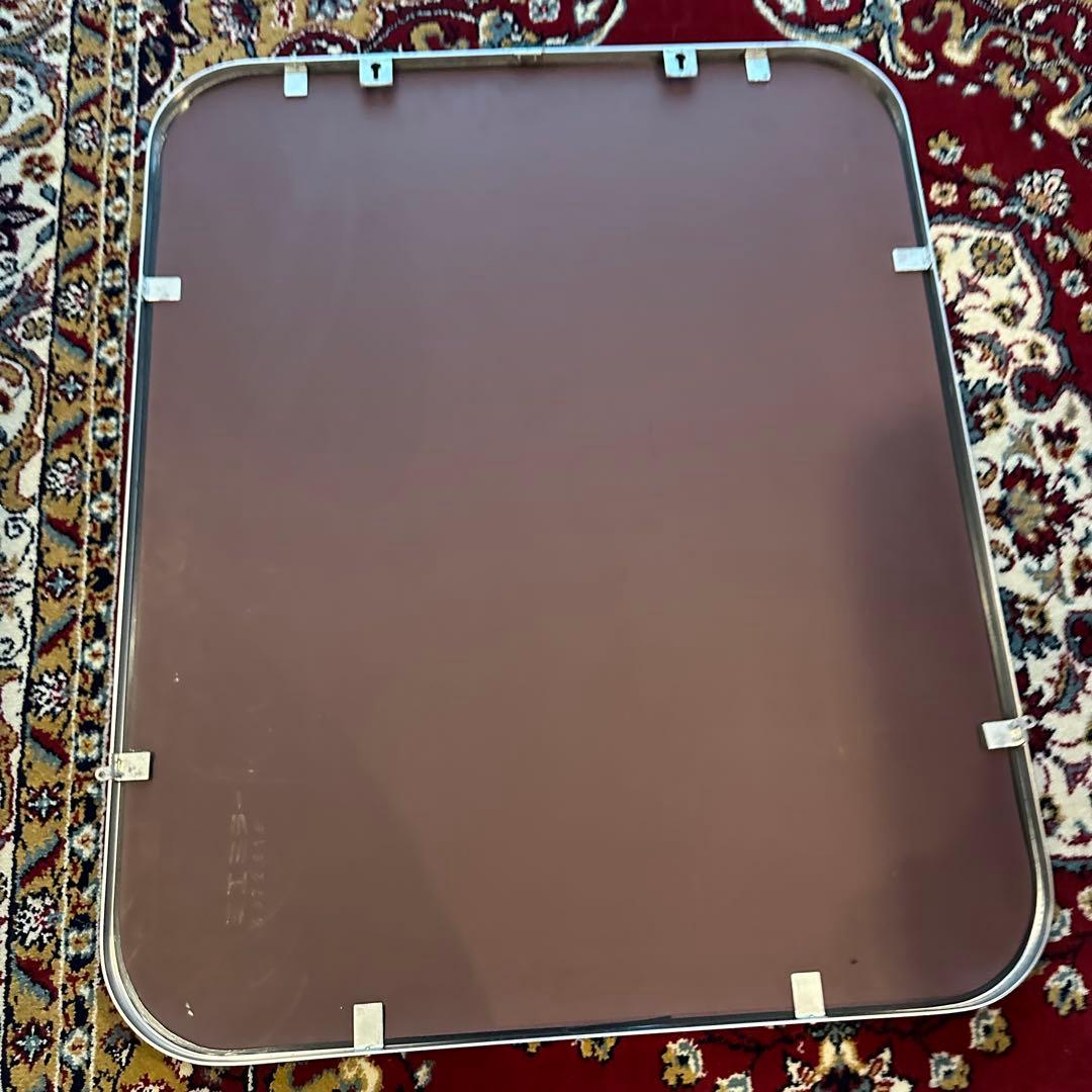 80s 昭和 ヴィンテージ モダン ミッドセンチュリー アルミフレームミラー