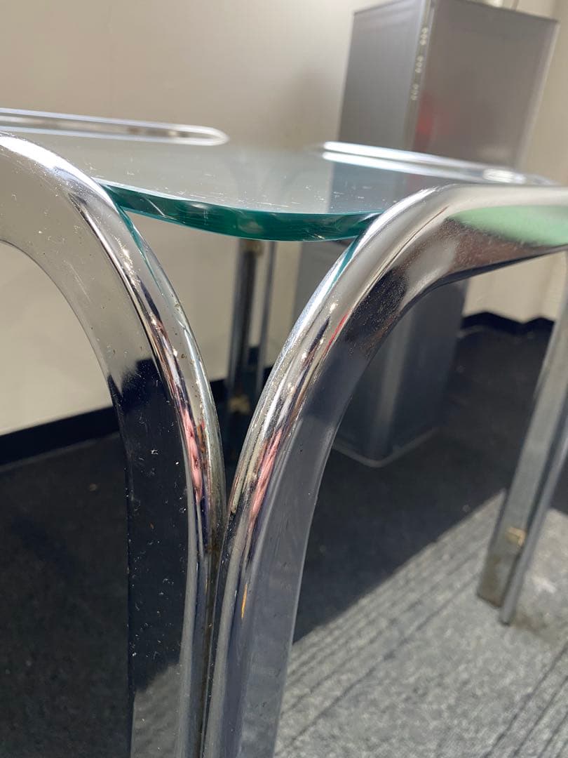 ヴィンテージ ガラステーブル　スペースエイジ　ミッドセンチュリー