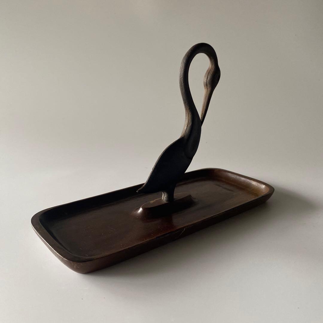 希少 馬場忠寛 鶴 トレイ オブジェ 南部鉄器 ミッドセンチュヴィンテージ