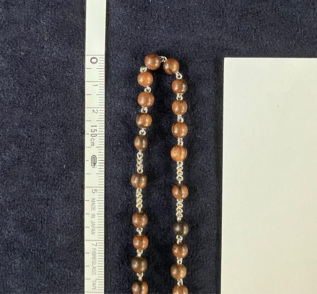カトリック　ロザリオ　手編み　縞黒檀　長崎編み