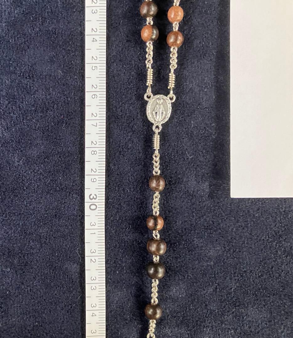 カトリック　ロザリオ　手編み　縞黒檀　長崎編み