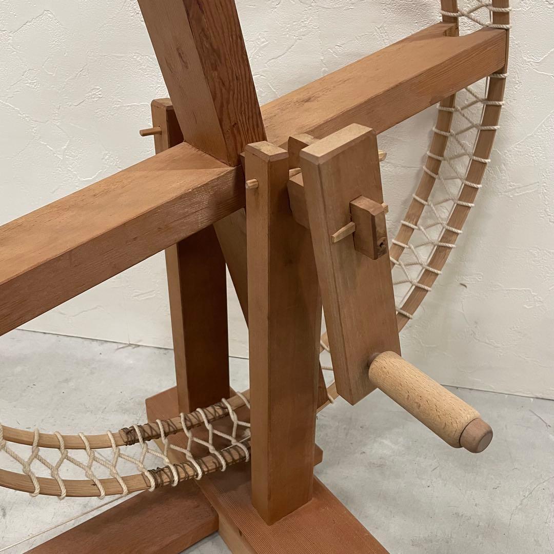 稲垣機料 竹製紡車 管巻機 糸巻き機 手織り道具 織り物 機織り機 糸車