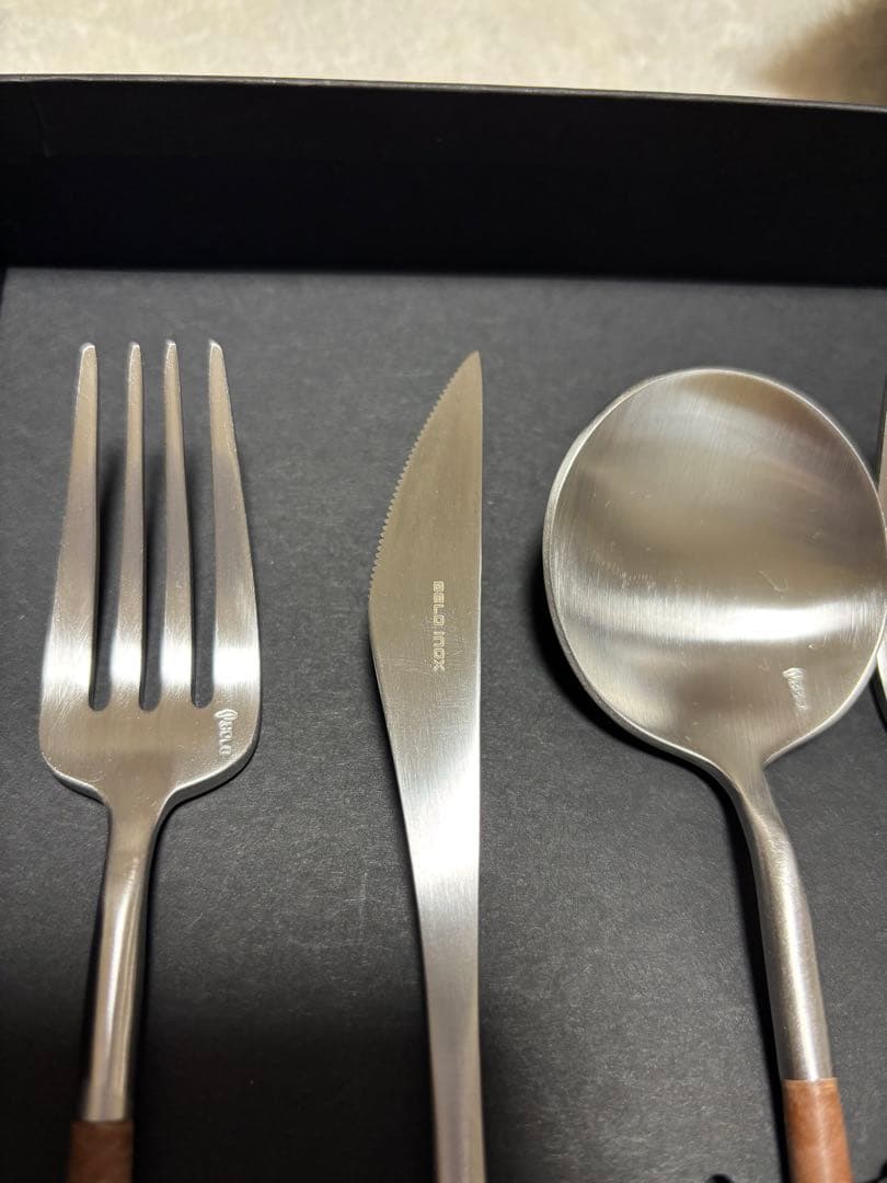 新品箱付 BELO INOX ベロイノックス カトラリー 6本セット ブラウン