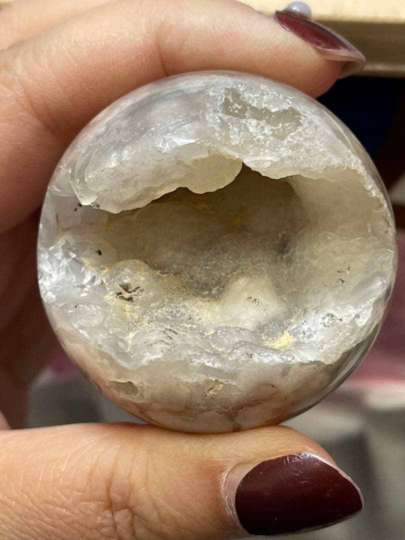 ピンクアメジスト フラワーアゲート共生 桜瑪瑙 天然石と 丸玉 笑口 2