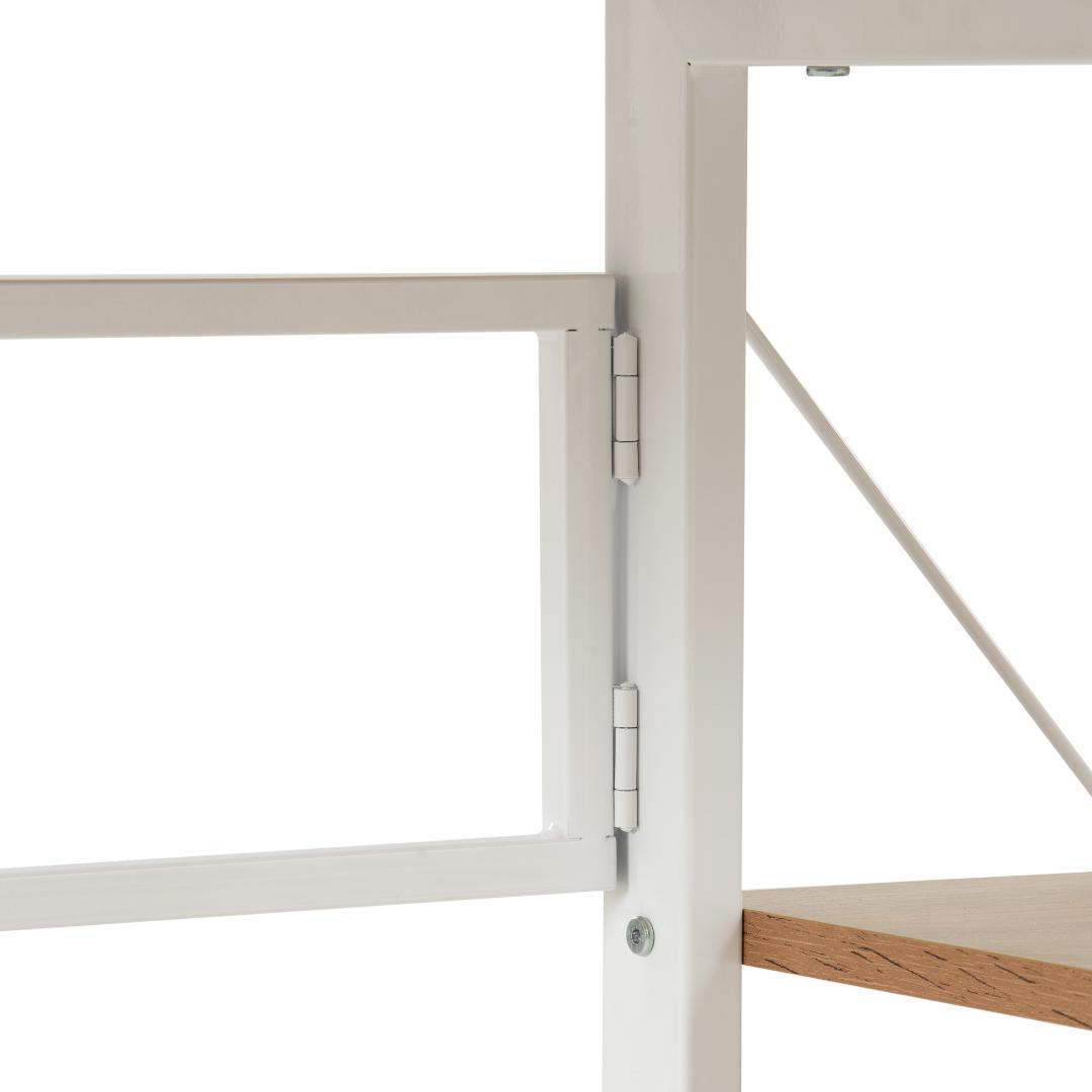 【新品】パソコンデスク折りたたみデスク 簡易学習デスク 3段収納【ナチュラル】