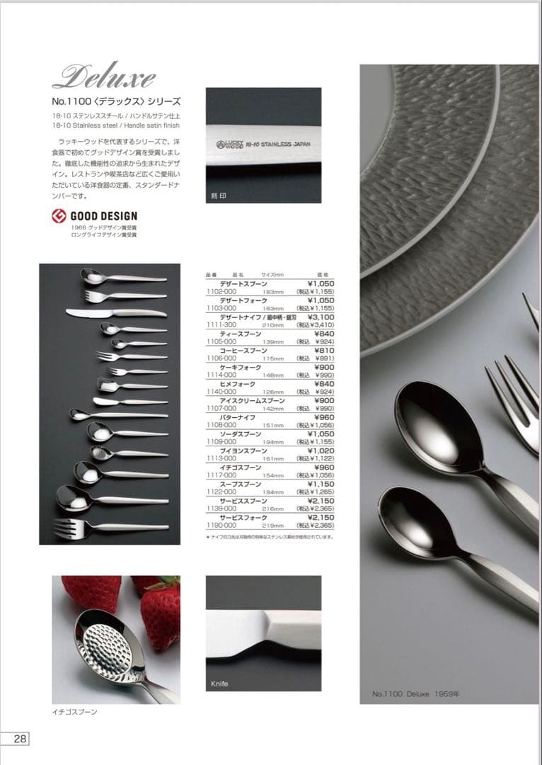 ラッキーウッド　カトラリーセット　デラックス　ディナーセット〈20本セット〉