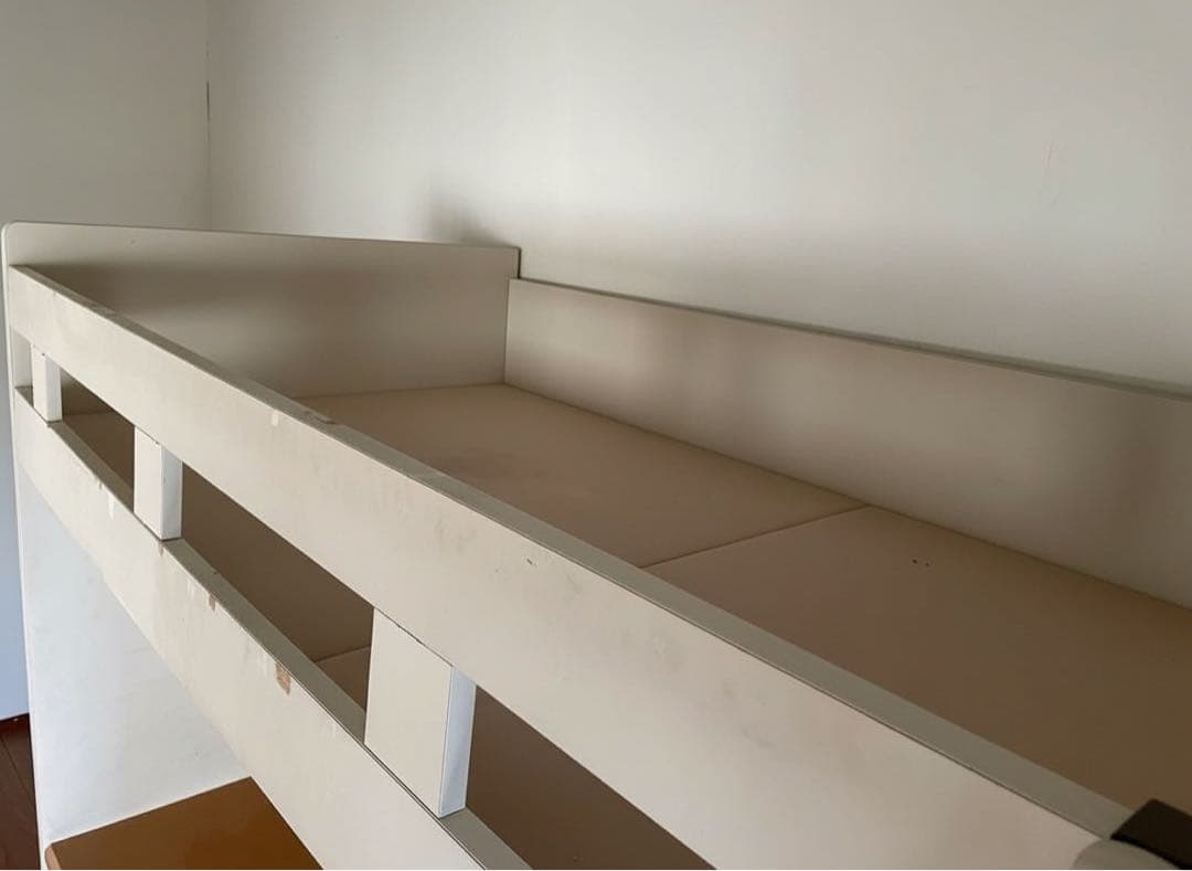 木製ロフトベッド 学習デスク付き