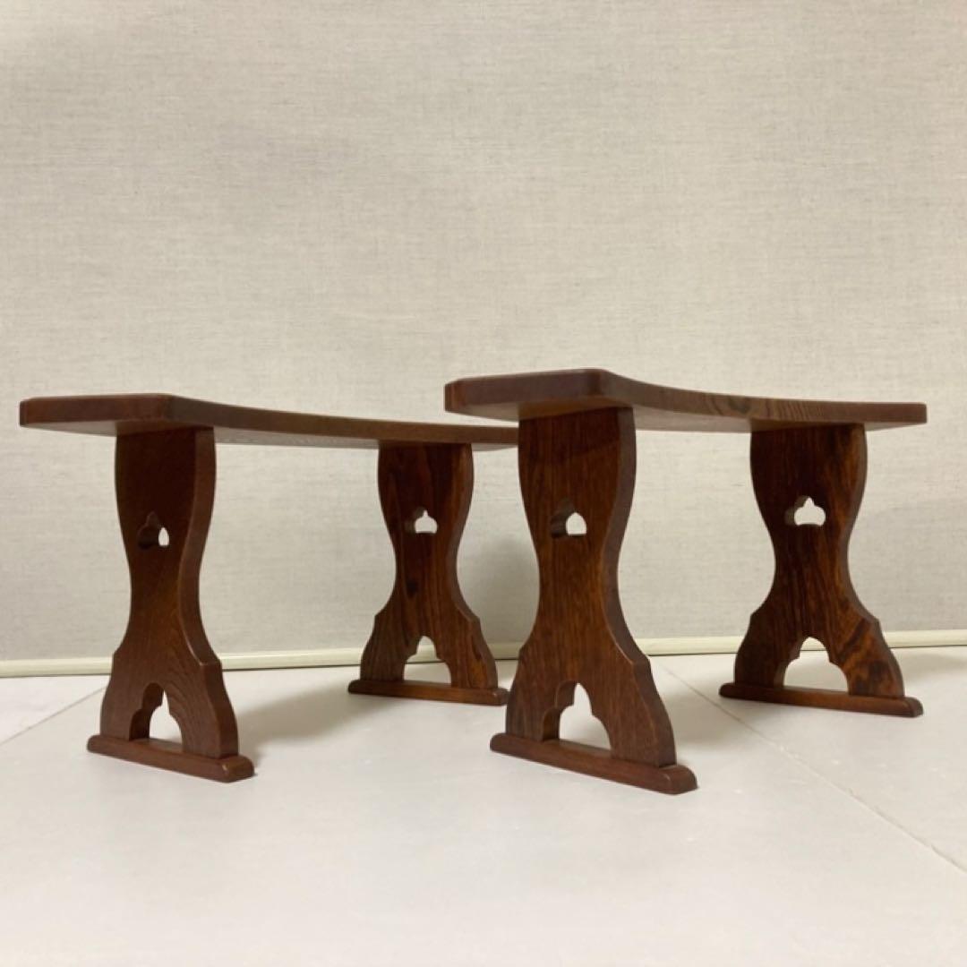 脇息 肘掛け 肘掛け 木製 透かし 2点 和風 家具 インテリア レトロ