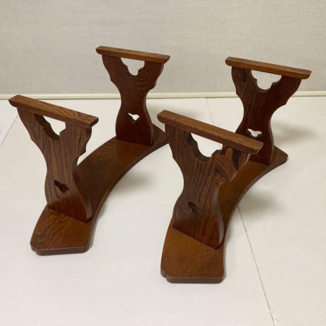 脇息 肘掛け 肘掛け 木製 透かし 2点 和風 家具 インテリア レトロ