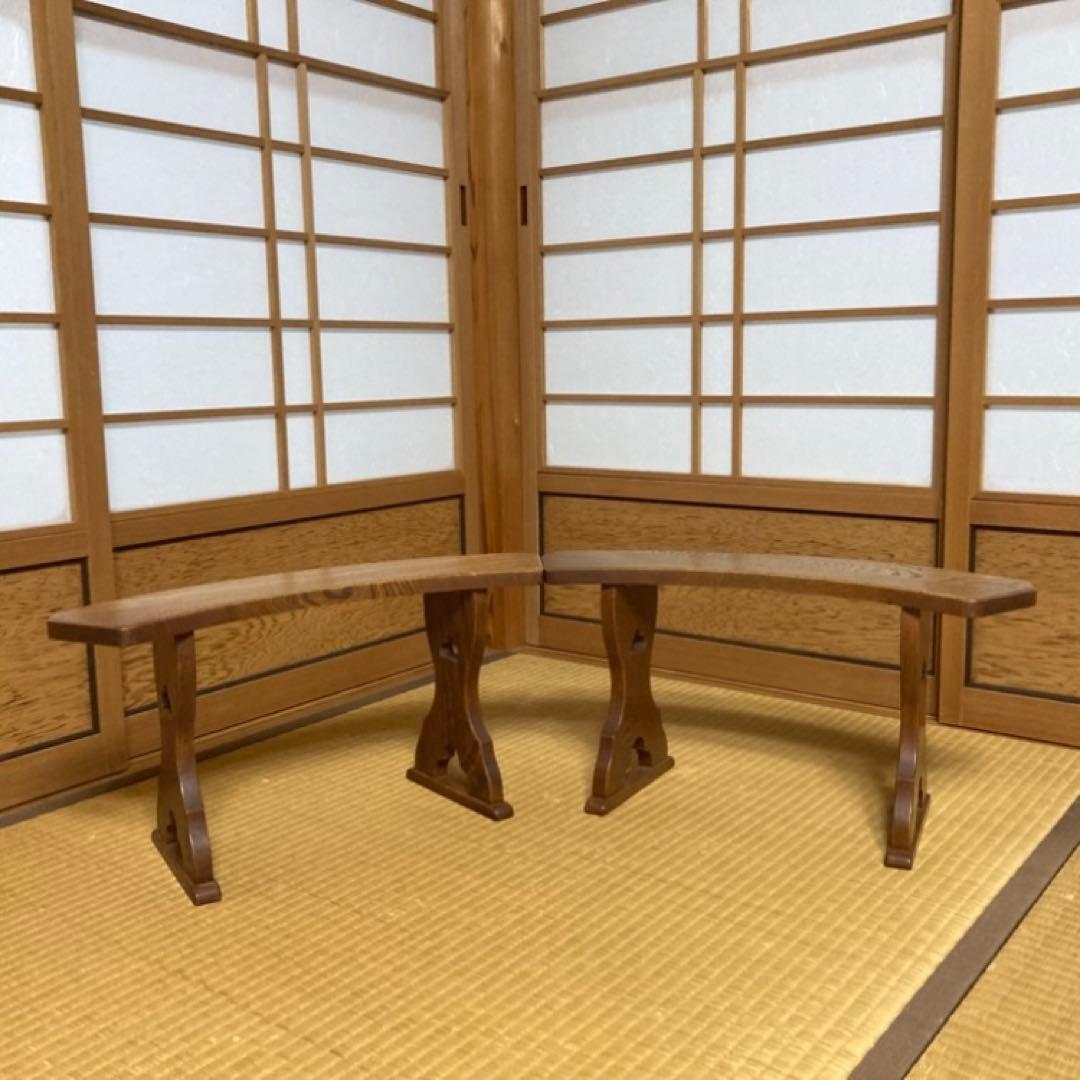 脇息 肘掛け 肘掛け 木製 透かし 2点 和風 家具 インテリア レトロ