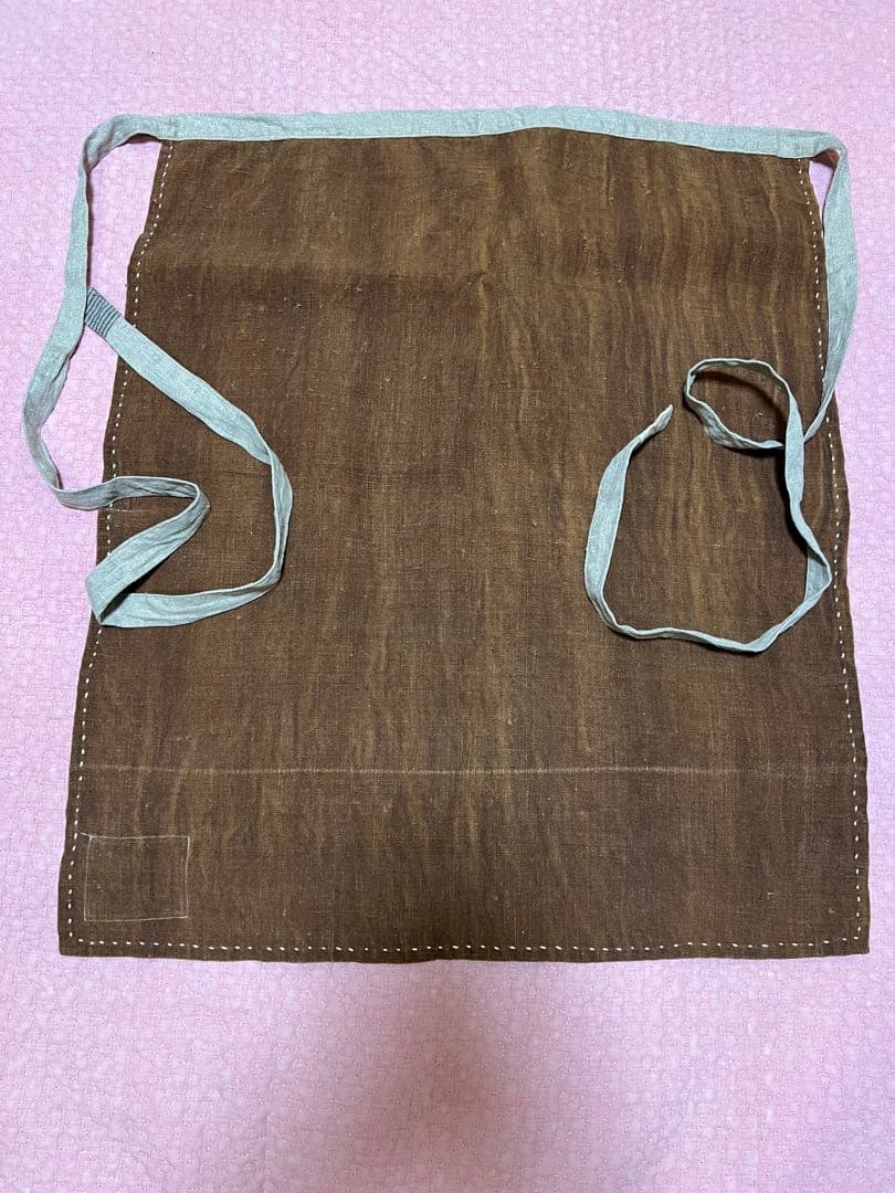 早川ユミ　柿渋染め　ちくちく前掛け　新品未使用