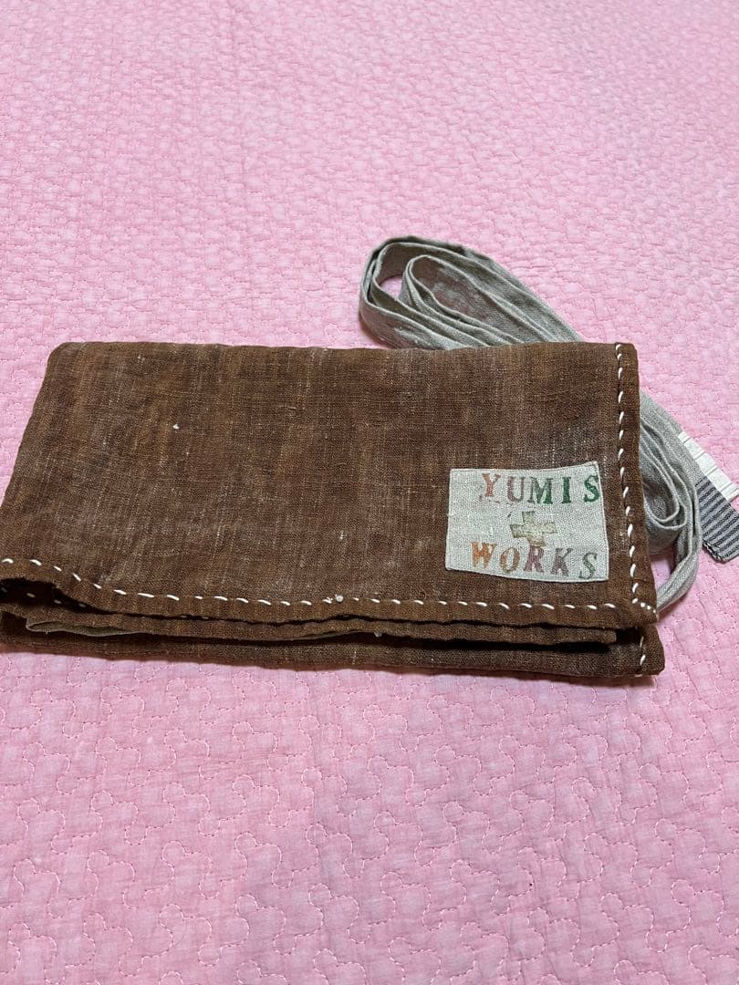 早川ユミ　柿渋染め　ちくちく前掛け　新品未使用