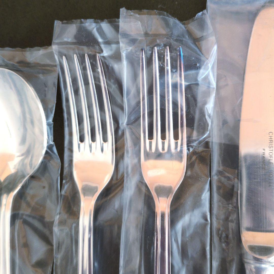 【未使用】クリストフルホテル　6本　2人　アメリカ　ナイフ　フォーク　スプーン