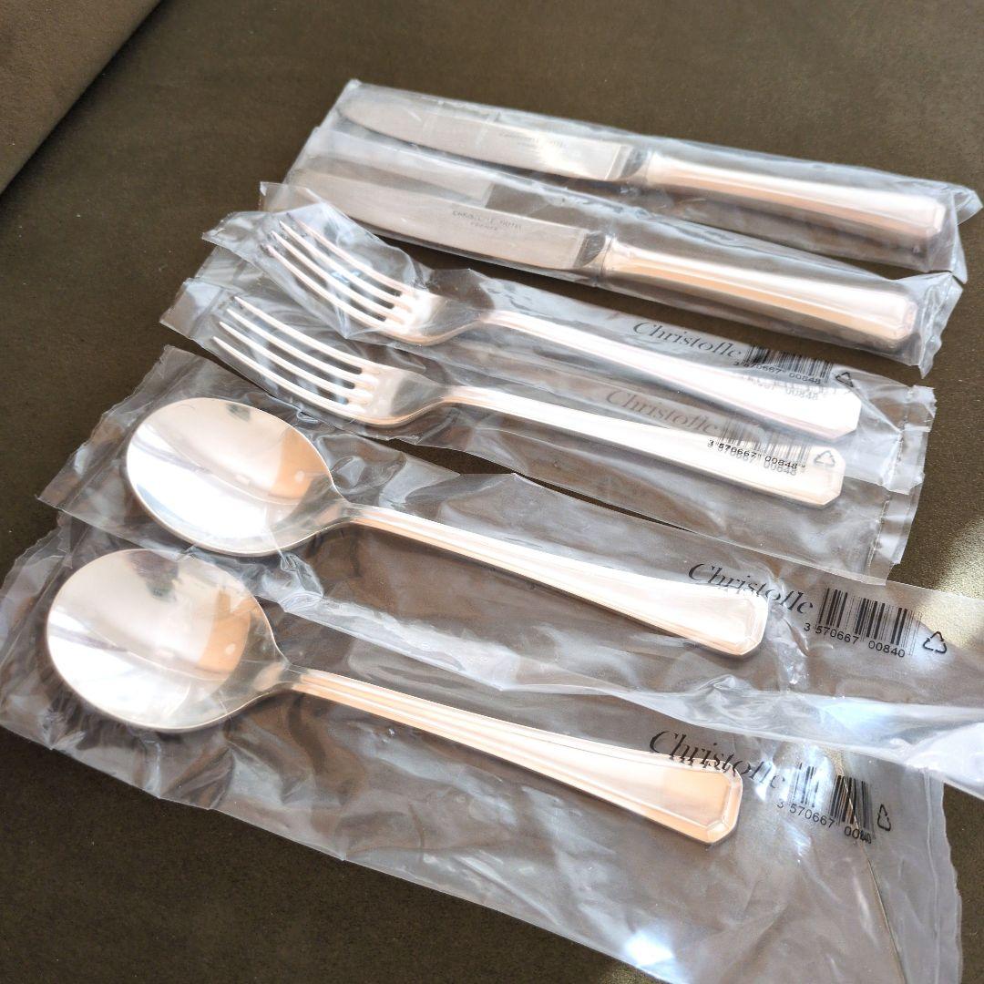 【未使用】クリストフルホテル　6本　2人　アメリカ　ナイフ　フォーク　スプーン