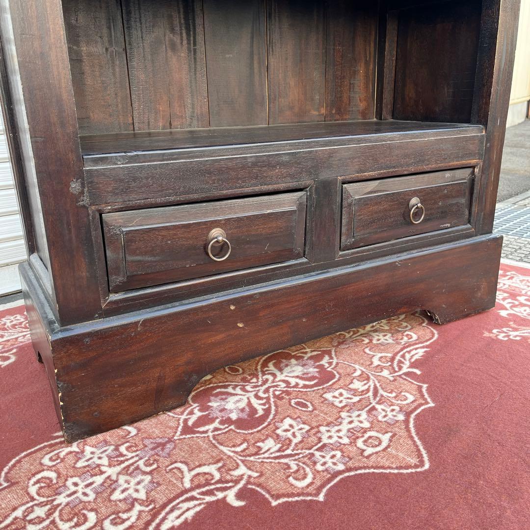 ビンテージ古家具◾️木製無垢材 古着屋で使っていたディスプレイ棚 展示棚 シェルフ