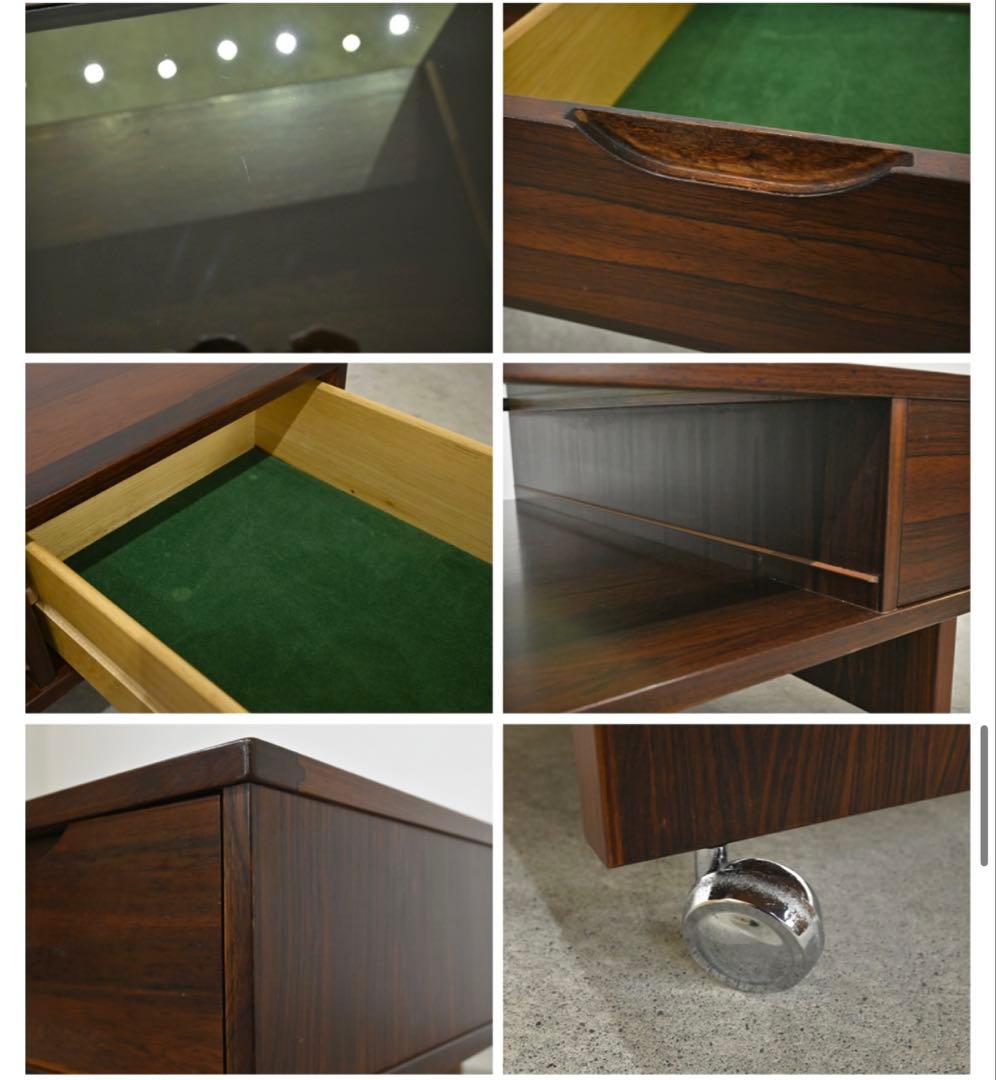 ダークブラウン 木製センターテーブル ガラス天板