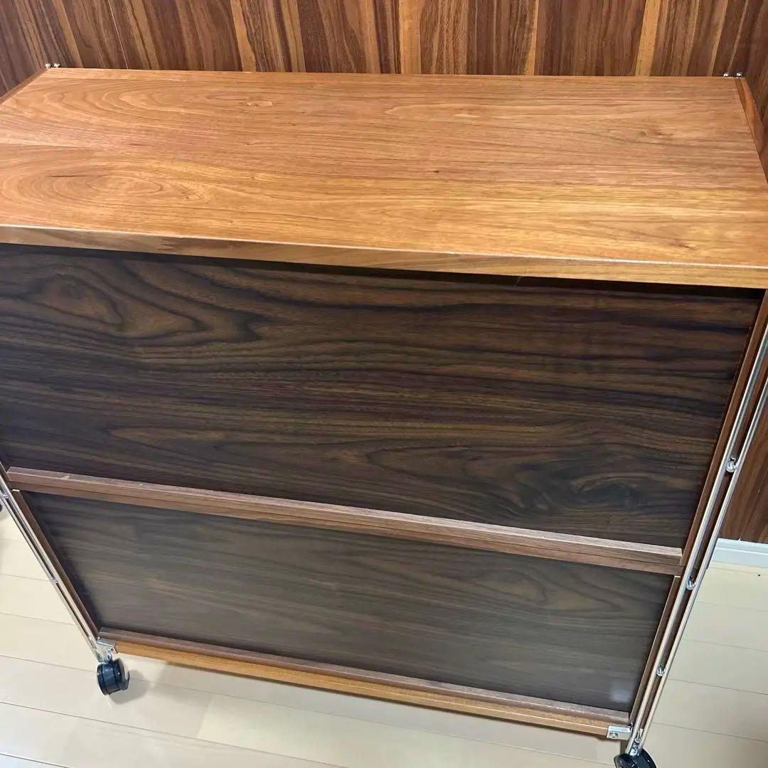 無印良品 ユニットシェルフ フラップ扉ボックス ウォールナット材