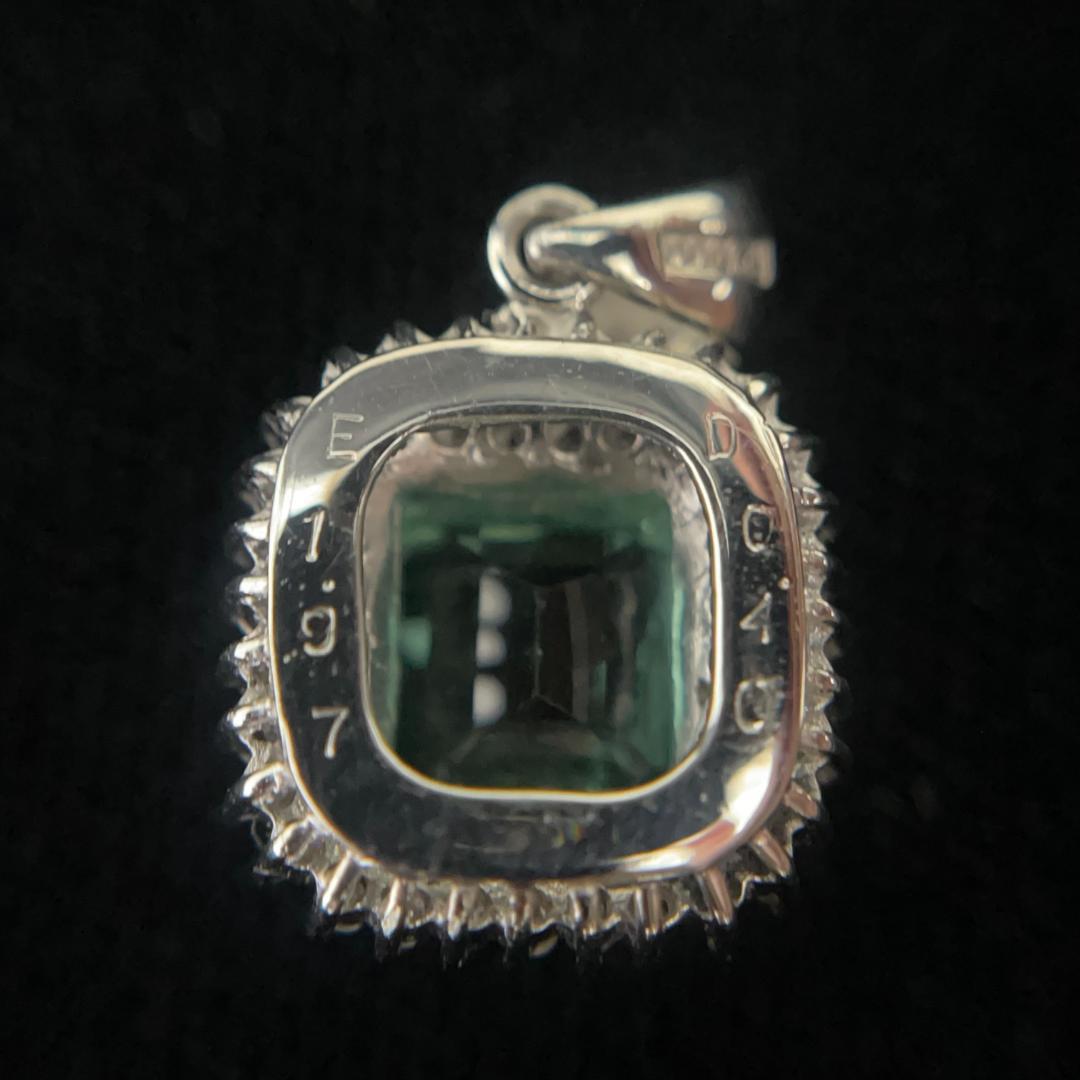 Pt900 エメラルド ダイヤモンド ペンダント