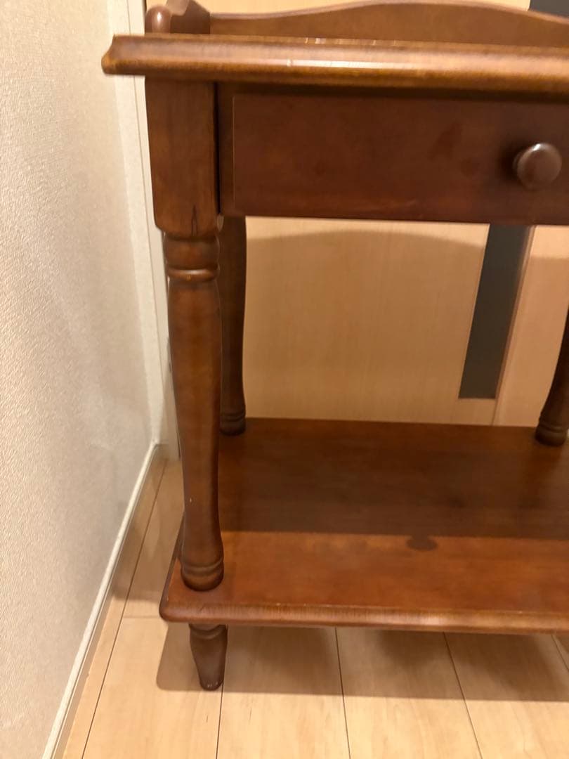 英国アンティーク◾️引き出し付き 飾り棚 ディスプレイ棚 電話台 木製家具