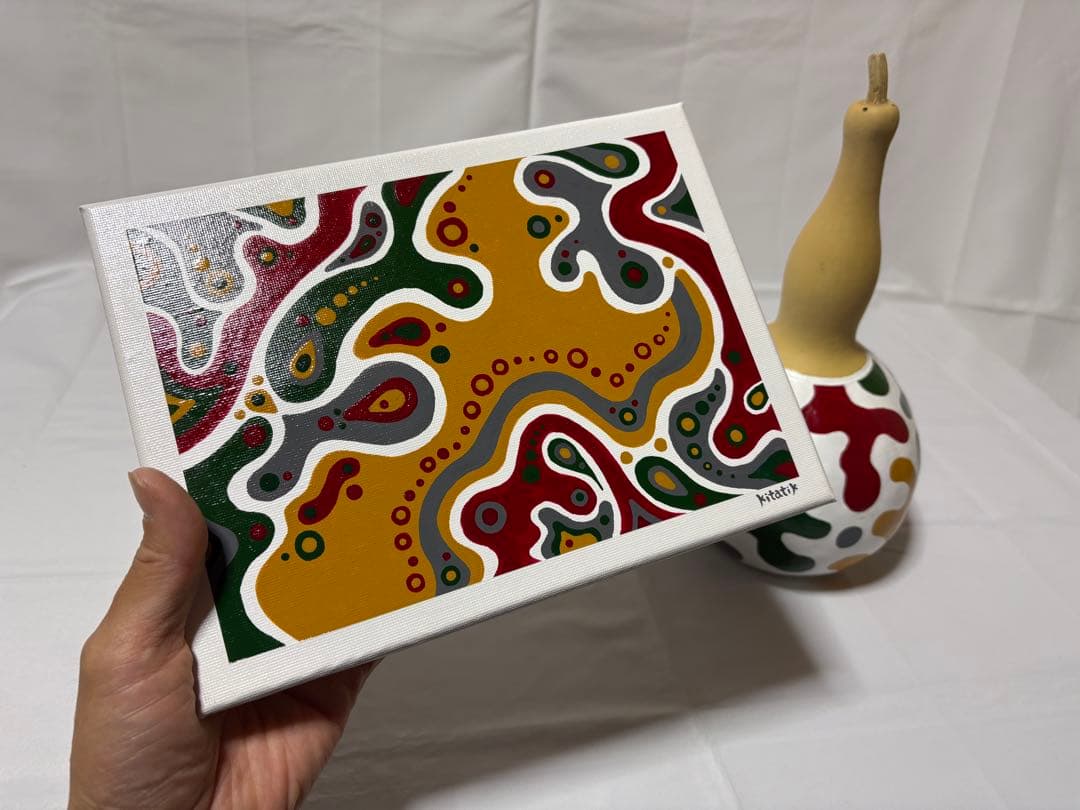 ひょうたん細工と絵画のセット 『弥勒ユニコーン』