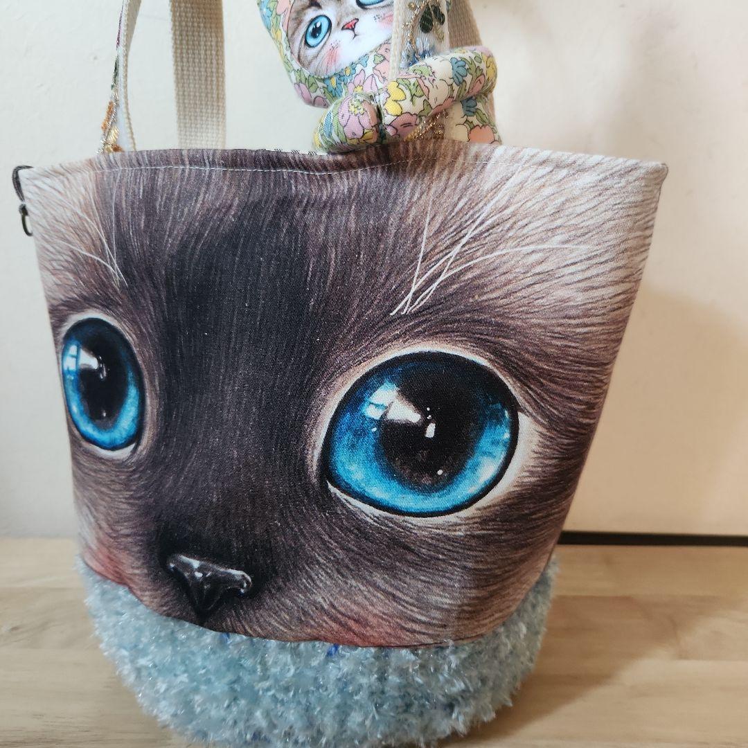 ゆ*ら様 コヤンイサムチョン　ニャンの毛糸のカゴバック　ハンドメイド