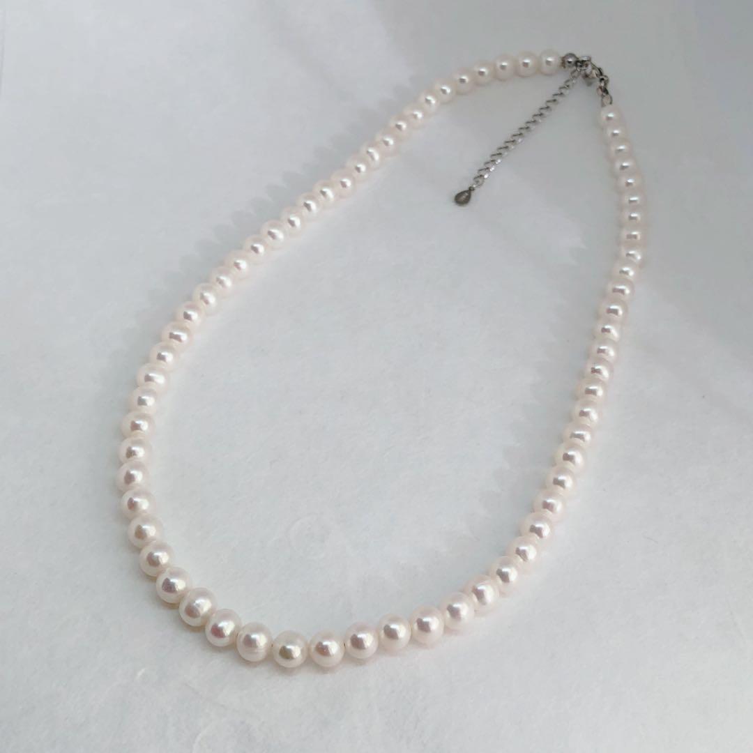 AAA淡水パール6〜6.5mmネックレス50cm＋アジャスター5cm⭐️ラスト1点