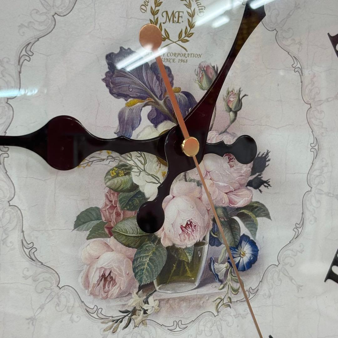 フラワー装飾 両面掛時計 静音時計 豪華 おしゃれ