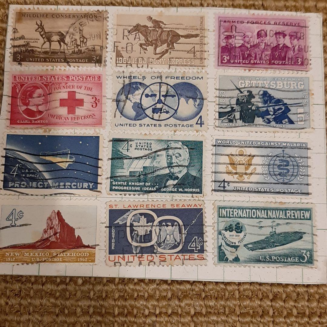 アメリカ 古切手 12枚 外国切手 海外切手 - メルカリ