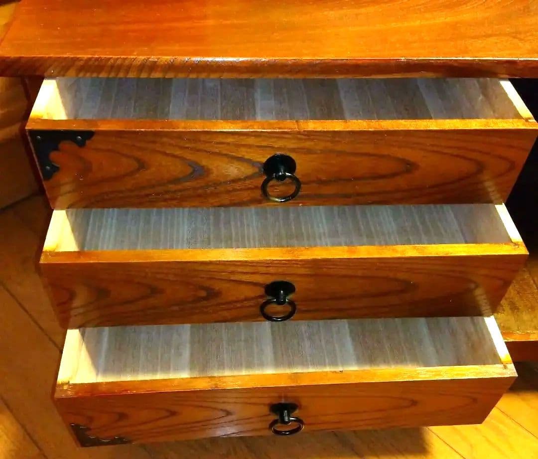 【昭和レトロ】】値下げ♦✰和風鏡台…姿見✰ケヤキ✰カバー付き（おまけ）