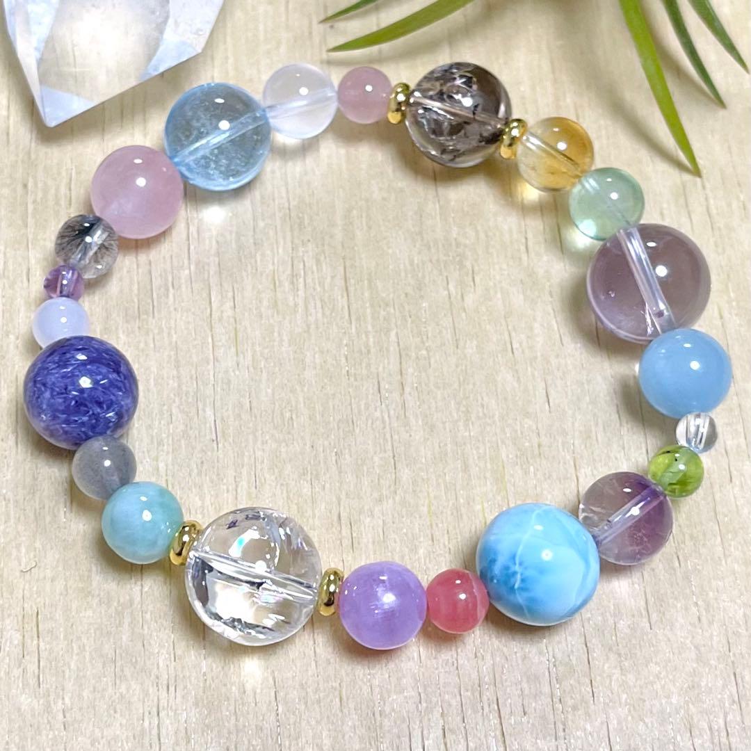 天然石（ラリマー、チャロアイト、ブルートパーズ、アイリスクォーツ等）ブレスレット