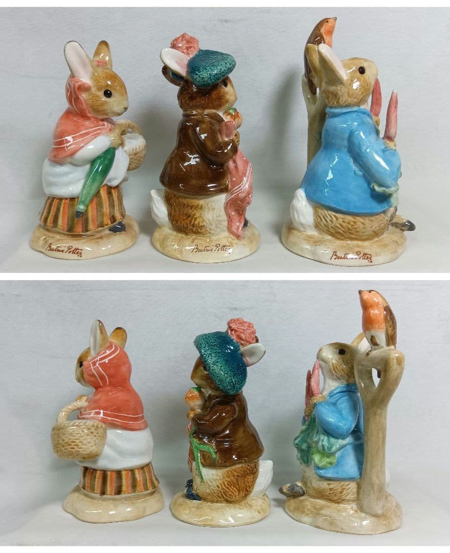 Beatrix Potter　ピーターラビット　陶器製置物　6体セット　2003