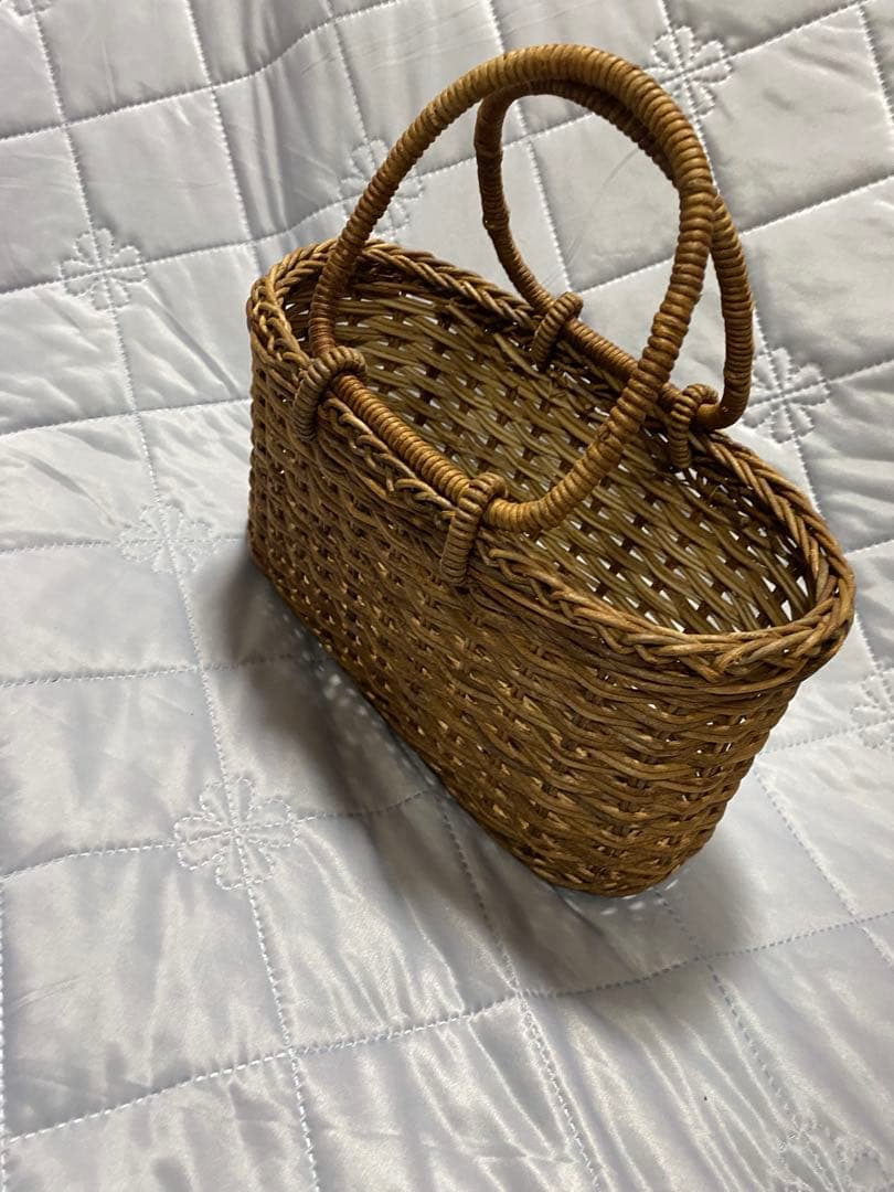 希少　アケビ編み込み手さげバック　クラフト買い物かご　オリジナル　インテリア　小