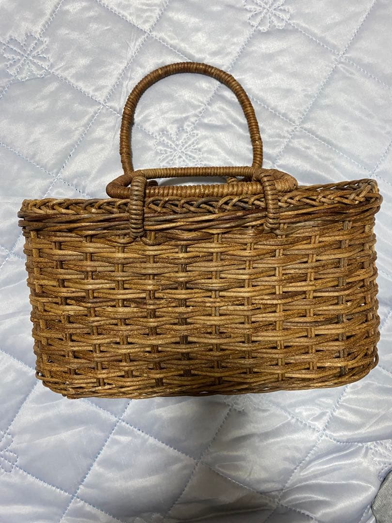 希少　アケビ編み込み手さげバック　クラフト買い物かご　オリジナル　インテリア　小