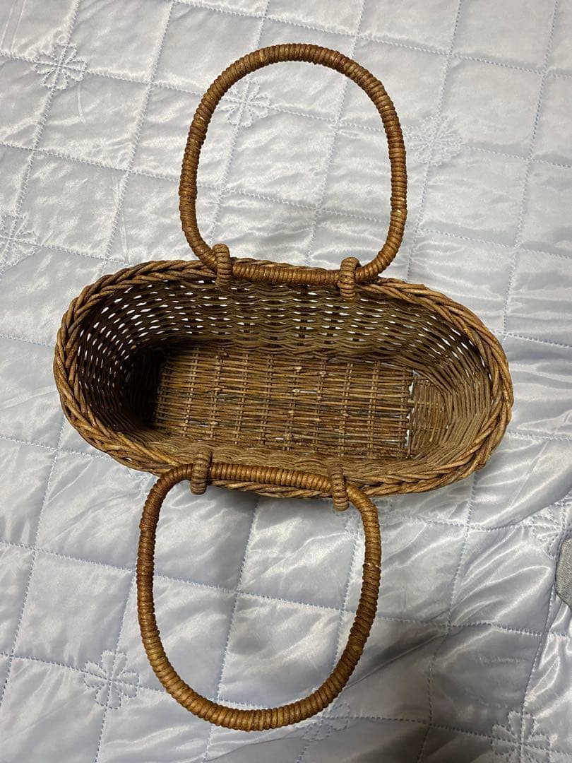 希少　アケビ編み込み手さげバック　クラフト買い物かご　オリジナル　インテリア　小