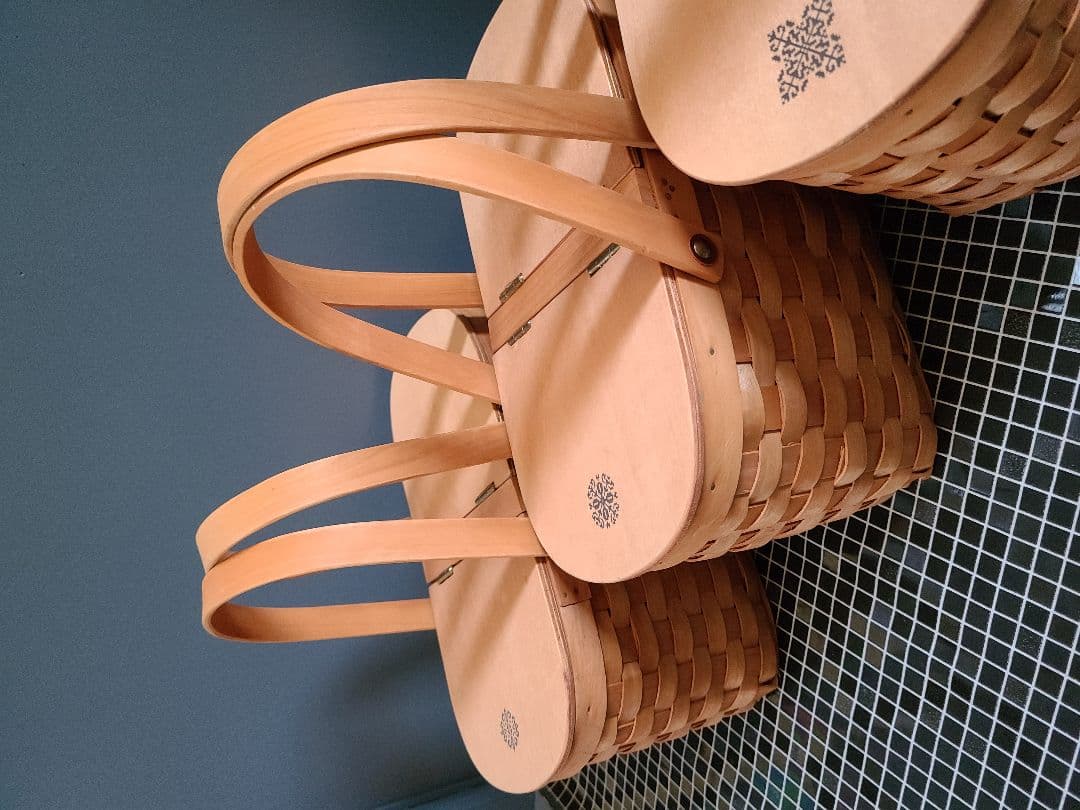 バスケット！葢付き！かご！フェリシモ！北欧！3コセット！