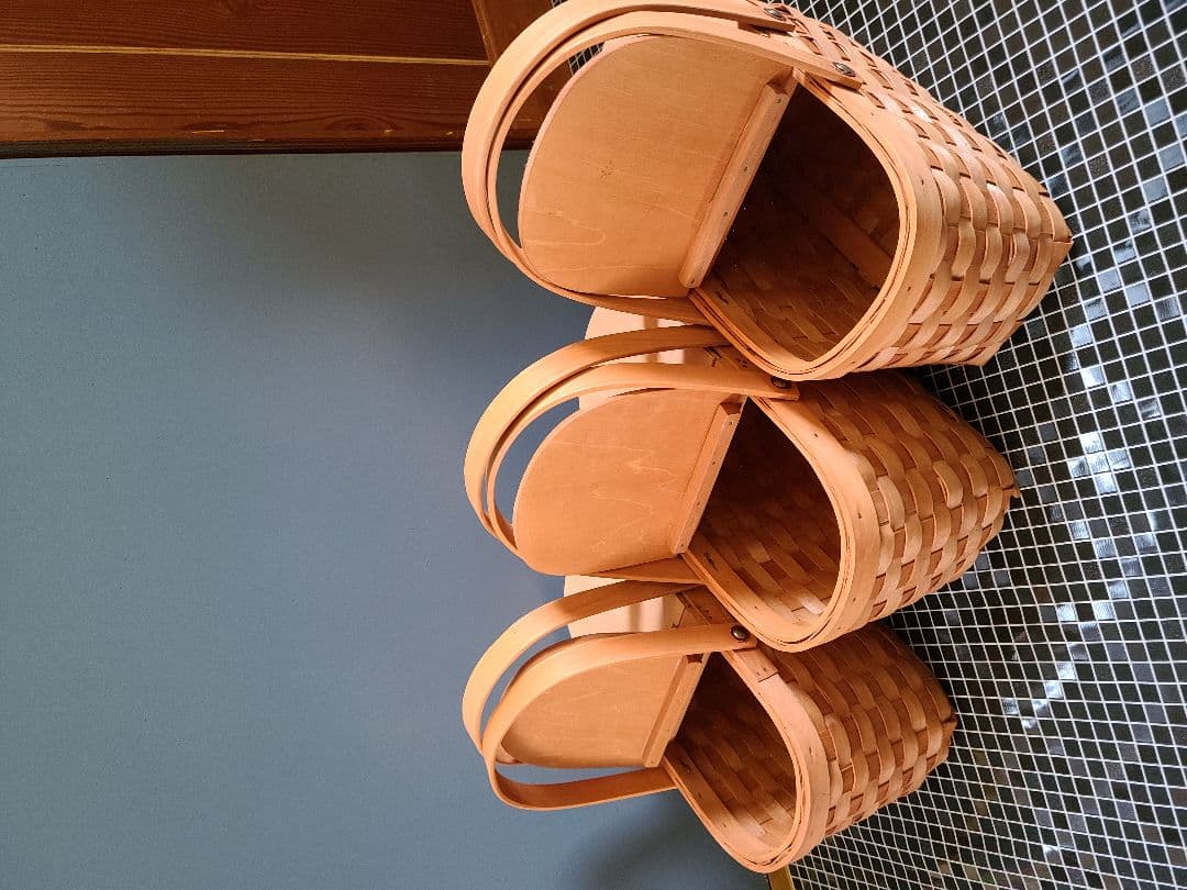 バスケット！葢付き！かご！フェリシモ！北欧！3コセット！