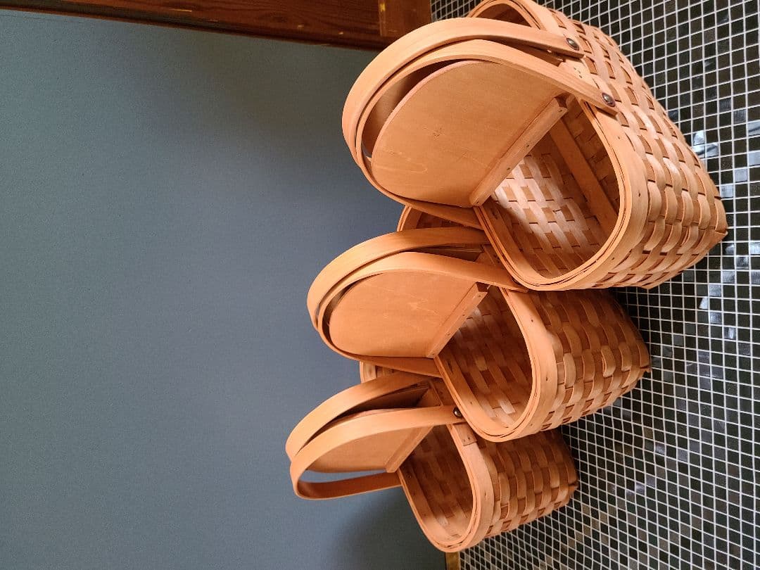 バスケット！葢付き！かご！フェリシモ！北欧！3コセット！