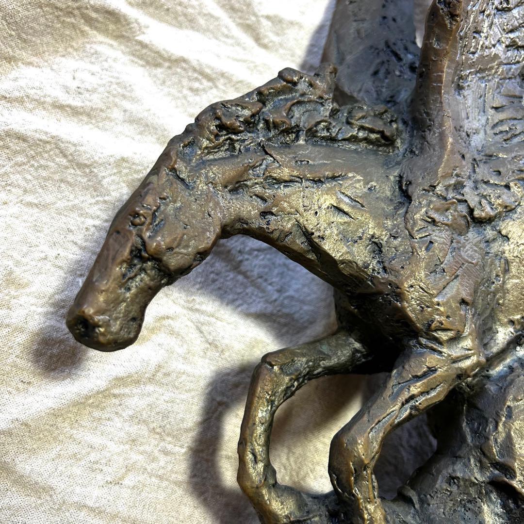 北村西望作 ブロンズ像 ペガサス 彫刻 春駒に題す 「春風」 置物 オブジェ 馬