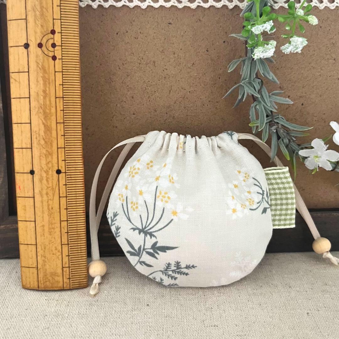 2405-25 手のひら巾着サシェ 香り袋 レースフラワー SOLD→ご注文OK