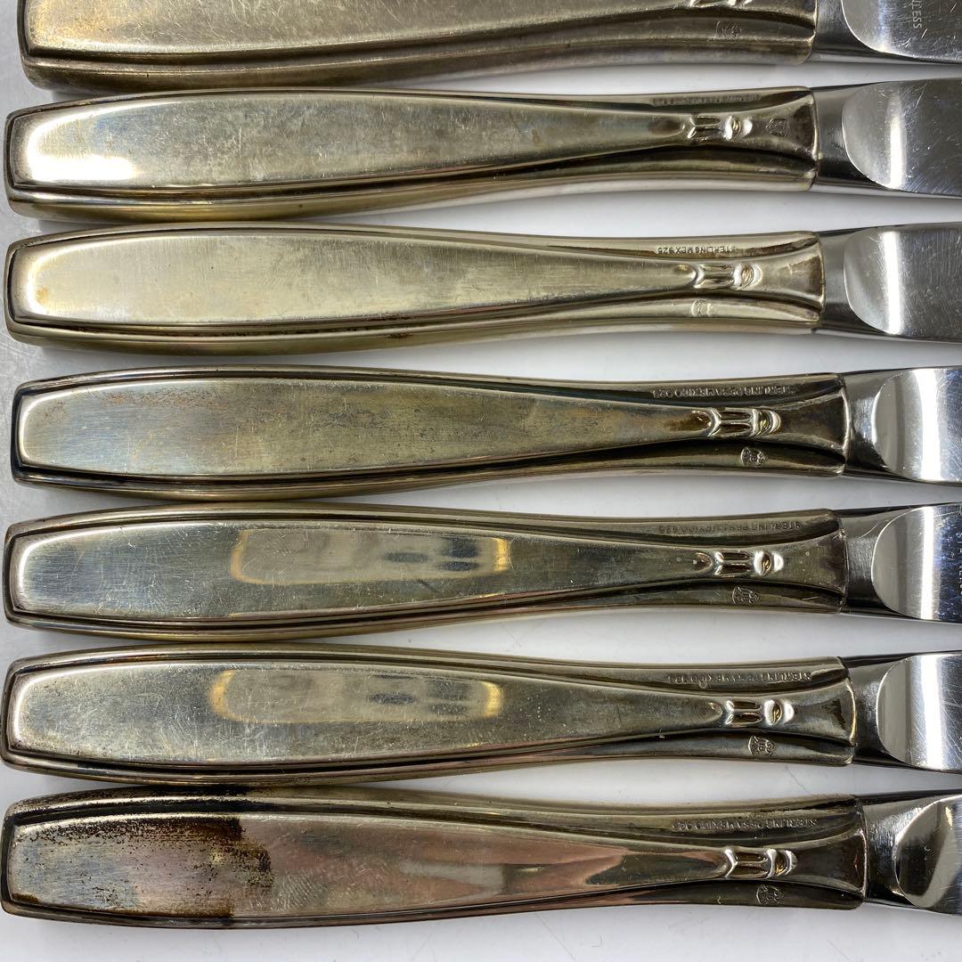 sterling925刻印銀製ナイフセット12点1074g東な7-0415☆2F