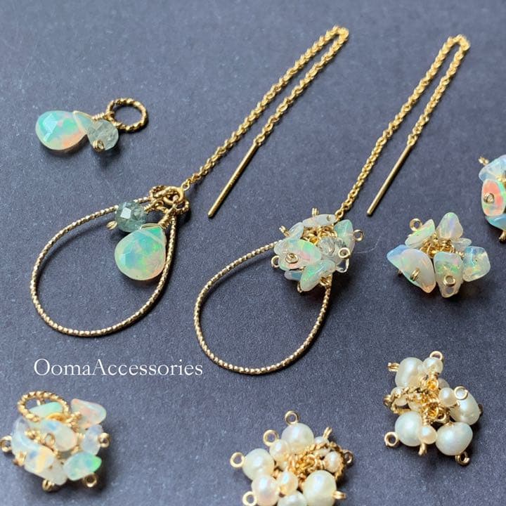 組み合わせを楽しめるピアスとチャーム7点セット