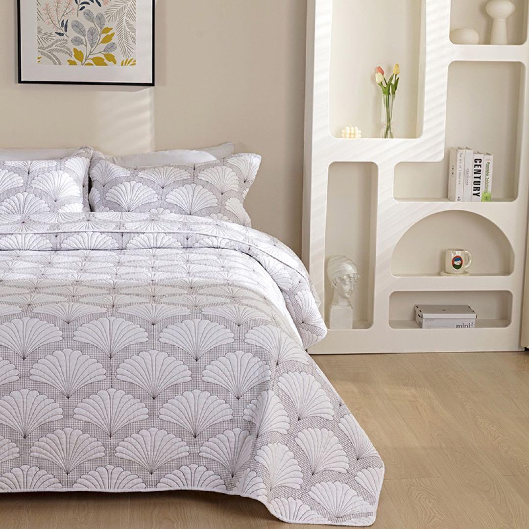 キルトベッドカバー3点セット綿マルチカバー キルティング QY