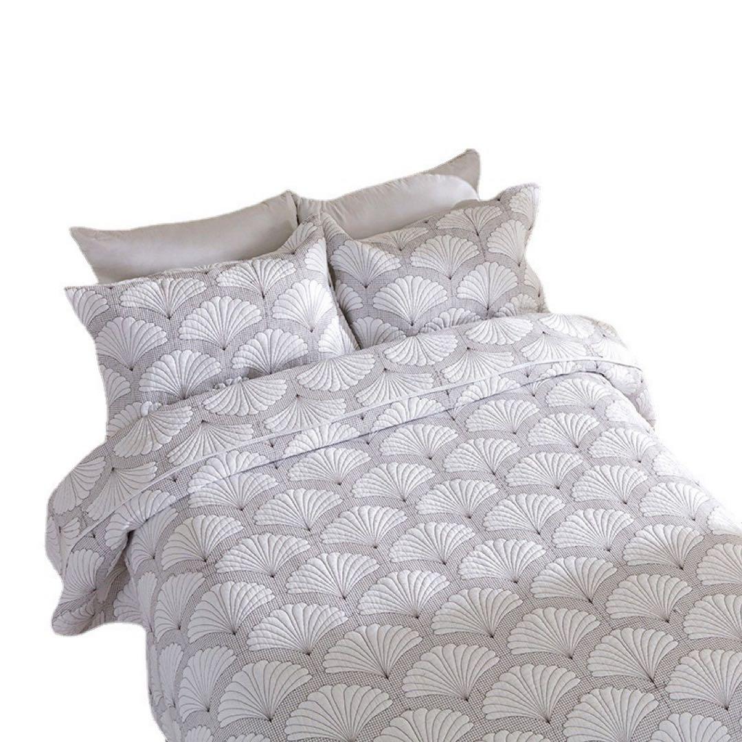 キルトベッドカバー3点セット綿マルチカバー キルティング QY