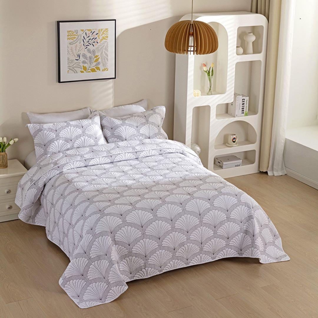 キルトベッドカバー3点セット綿マルチカバー キルティング QY