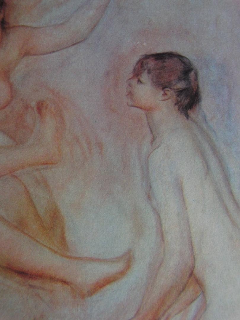 ピエール＝オーギュスト・ルノワール、【三人の浴女】、希少な額装用画集より